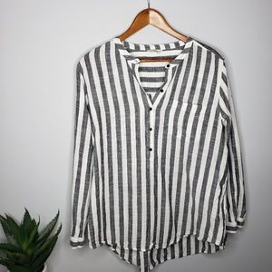 Lucky Brand Striped Half Button Front Shirt
